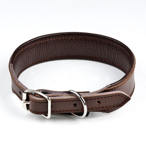 Feel Leather Basic Wide Läderhalsband Brun (3,5 x 65 cm)