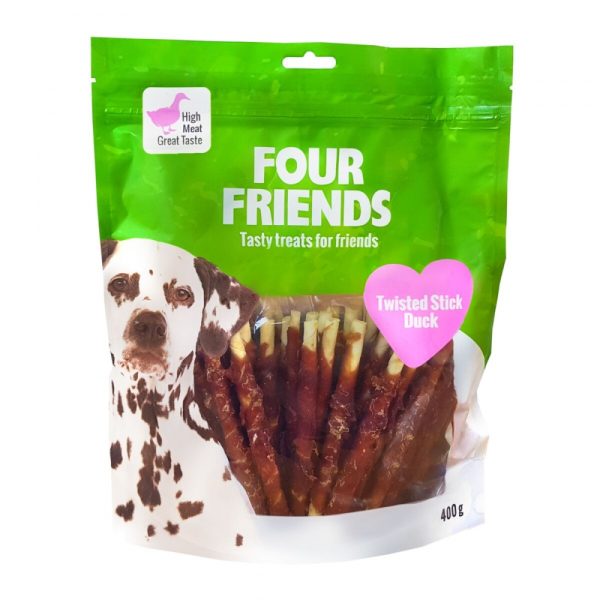 FourFriends Dog Twisted Stick Duck 12,5 cm (40 pack)