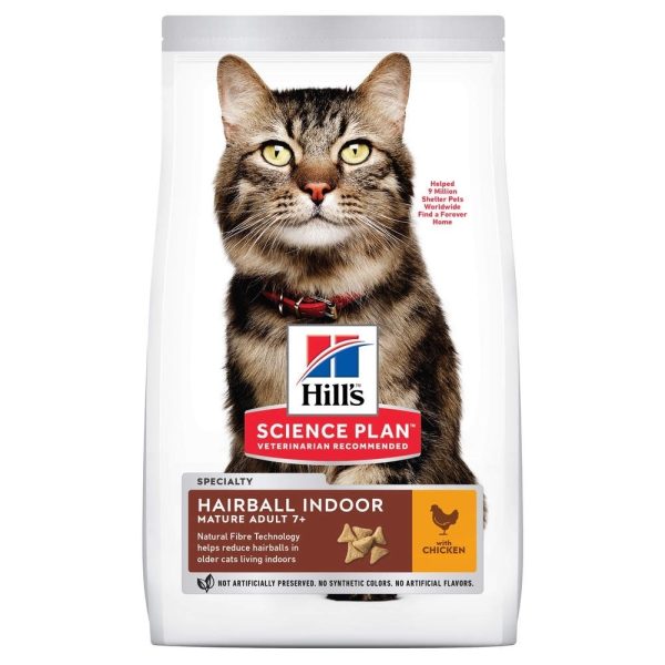 Hill's Science Plan Cat Mature Adult 7+ Hairball Indoor Chicken (2,5 kg)