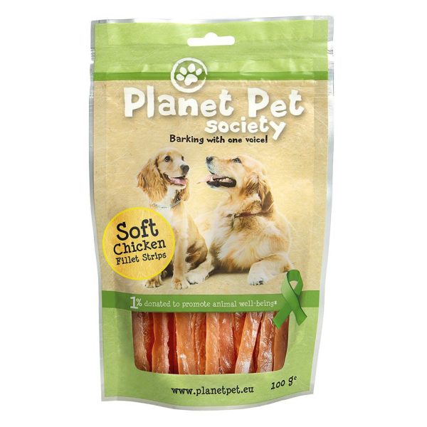 Planet Pet Society Dog Soft Chicken Fillet Strips 100 g