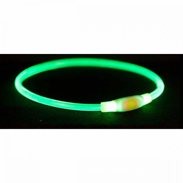 Trixie Flash Light Lysande Hundhalsband Grön (40 cm)